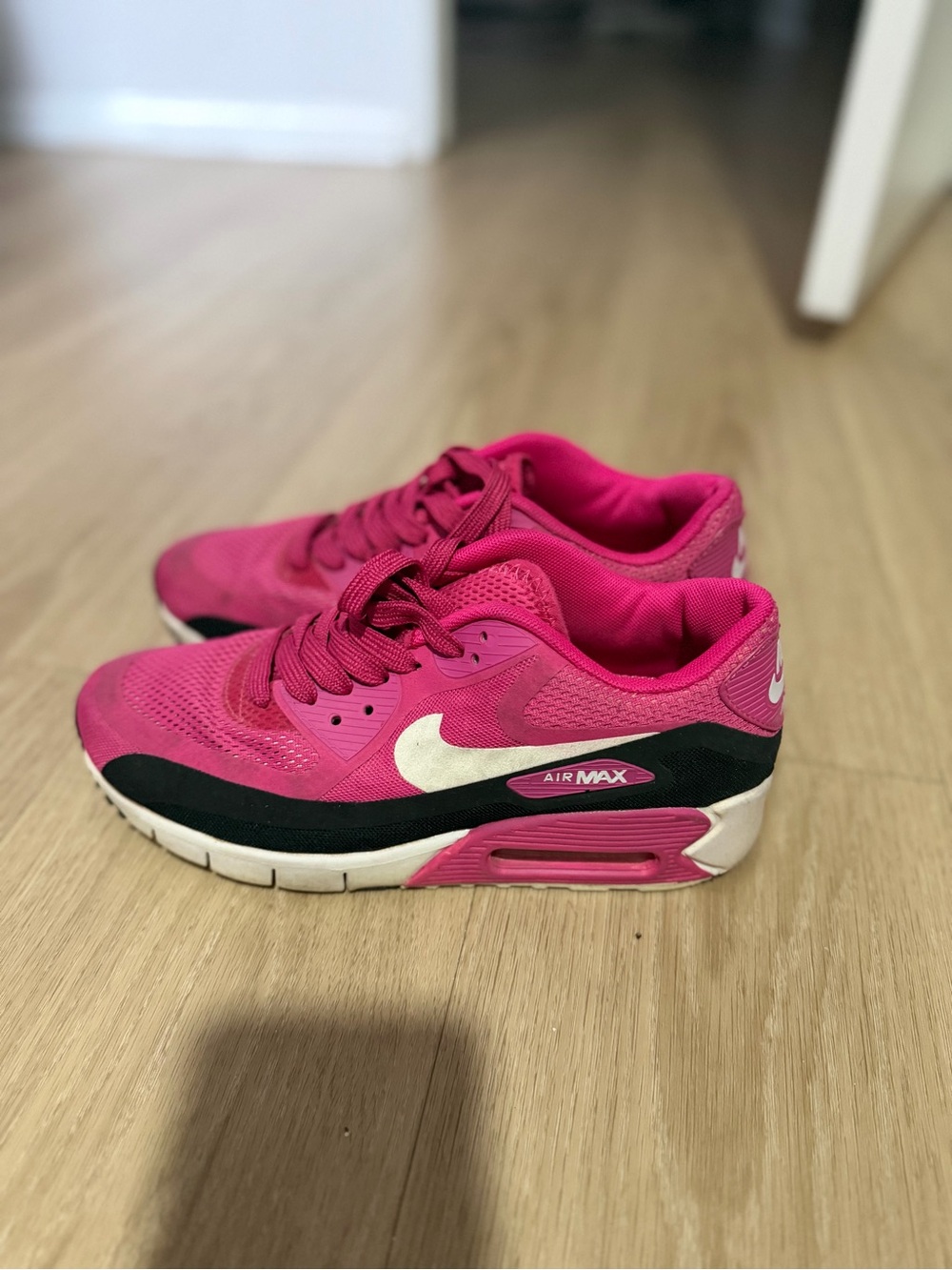 Nike Women's Pink and Black Air Max Athletic Sneakers - Picture 3 of 4